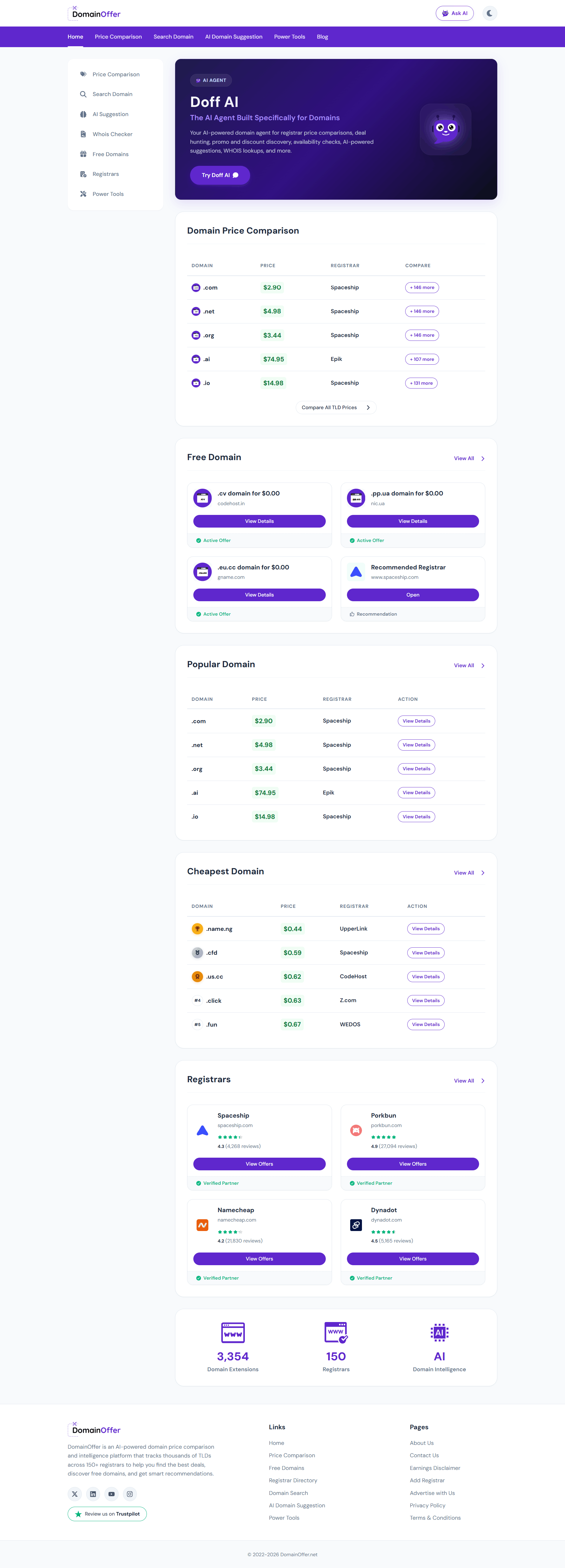 DomainOffer landing page preview