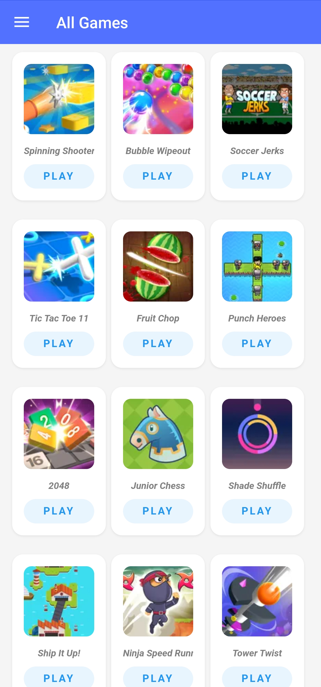 Multi Max Games mobile screen 1