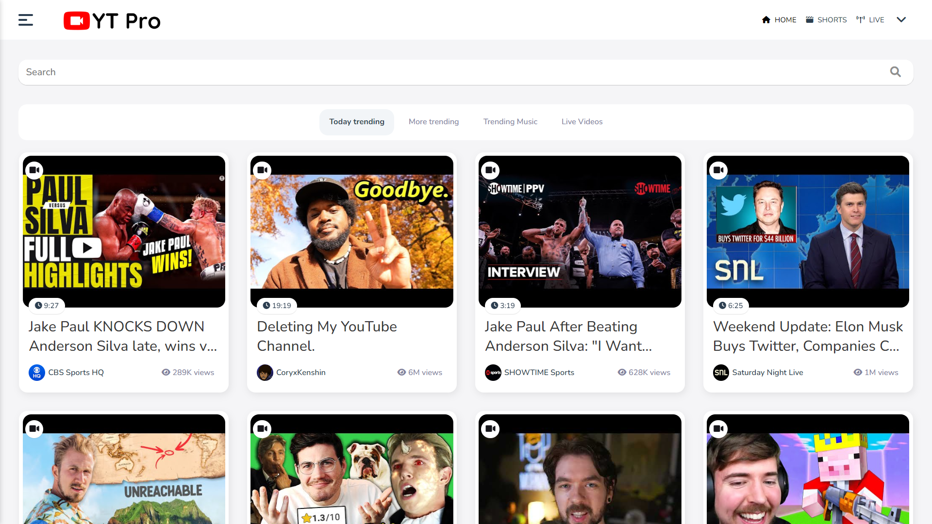 YT Pro screen 1